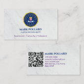 Fugitive Recovery Agent | Elegant wit Visitekaartje (Voorkant / Achterkant)