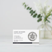 Fugitive Recovery Agent | Elegant zwart zilver Visitekaartje (Staand voorkant)