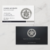 Fugitive Recovery Agent | Elegant zwart zilver Visitekaartje (Voorkant / Achterkant)