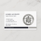 Fugitive Recovery Agent | Elegant zwart zilver Visitekaartje (Voorkant)