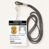 FUGITIVE RECOVERY AGENT Lanyard Badge (Achterkant met draagriem)
