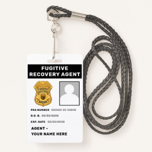 FUGITIVE RECOVERY AGENT Lanyard Badge