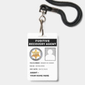 FUGITIVE RECOVERY AGENT Lanyard Badge (Voorzijde met lanyard)
