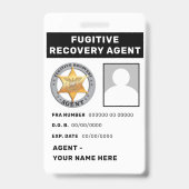 FUGITIVE RECOVERY AGENT Lanyard Badge (Achterkant)