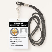 FUGITIVE RECOVERY AGENT Lanyard Badge (Achterkant met draagriem)