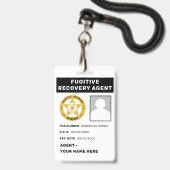 FUGITIVE RECOVERY AGENT Lanyard Badge (Voorzijde met lanyard)