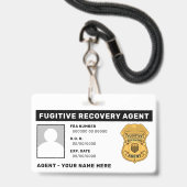 FUGITIVE RECOVERY AGENT Lanyard Badge (Voorzijde met lanyard)