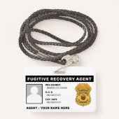 FUGITIVE RECOVERY AGENT Lanyard Badge (Achterkant met draagriem)