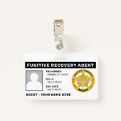FUGITIVE RECOVERY AGENT Lanyard Badge (Achterkant met clip)