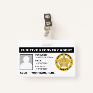 FUGITIVE RECOVERY AGENT Lanyard Badge