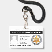 FUGITIVE RECOVERY AGENT Lanyard Badge (Voorzijde met lanyard)