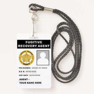 FUGITIVE RECOVERY AGENT Lanyard Badge