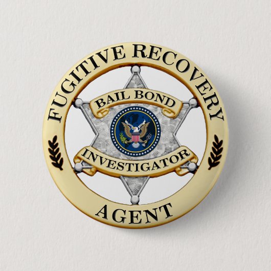 Fugitive Recovery Agent Ronde Button 5,7 Cm (Voorkant)