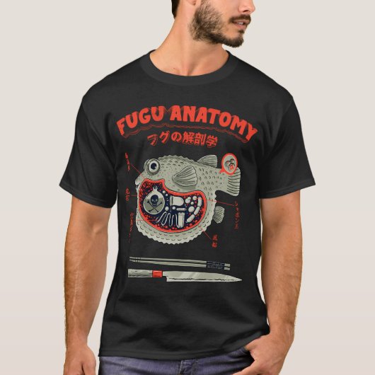 Fugu-anatomie T-shirt (Voorkant)