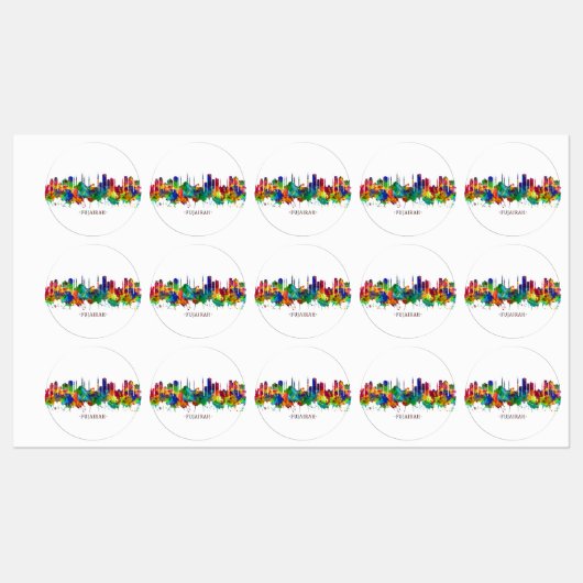 Fujairah UAE Skyline Labels (Vel)