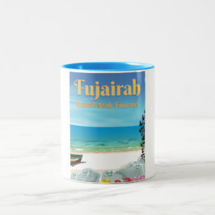 Fujairah Verenigde Arabische Emiraten strandposter Tweekleurige Koffiemok