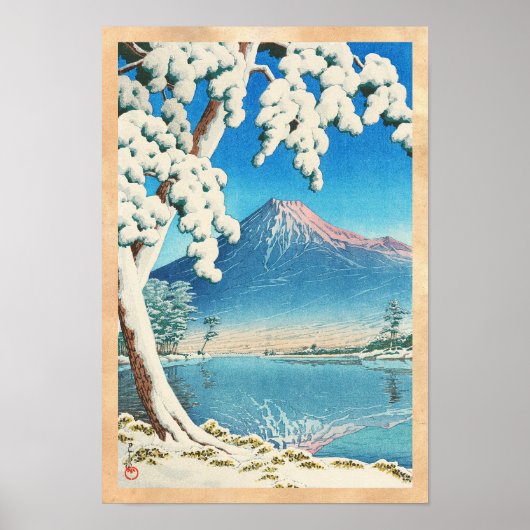 Fuji After Snow Hasui Kawase shin hanga scene Poster (Voorkant)