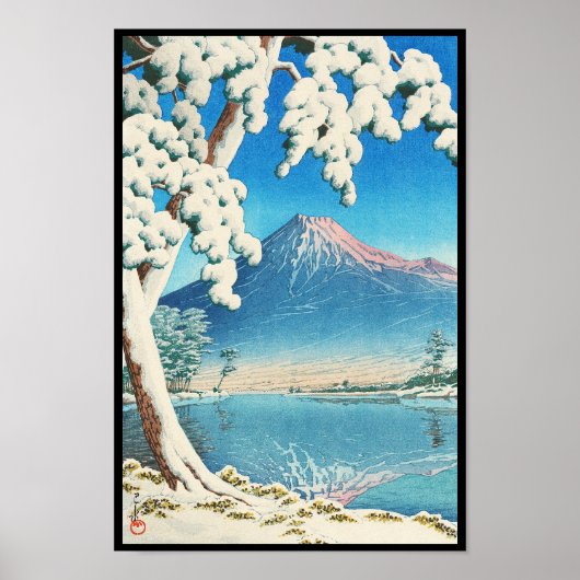 Fuji After Snow Hasui Kawase shin hanga scene Poster (Voorkant)