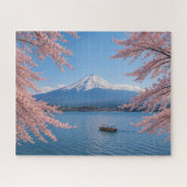 Fuji and Sakura by the Spring Lakeside Legpuzzel (Horizontaal)