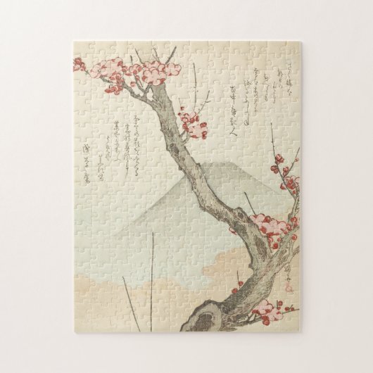 Fuji Behind a Blossoming Plum Tree Legpuzzel (Verticaal)