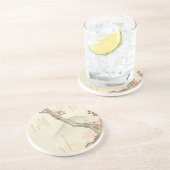 Fuji Behind a Blossoming Plum Tree Zandsteen Onderzetter (Zijkant)