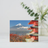 Fuji bekeken van achter Chureito Pagoda Briefkaart (Staand voorkant)