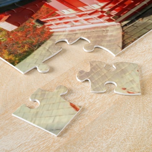 Fuji bekeken van achter Chureito Pagoda Legpuzzel (Zijkant)