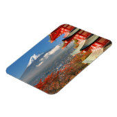 Fuji bekeken van achter Chureito Pagoda Magneet (Linkerzijde)