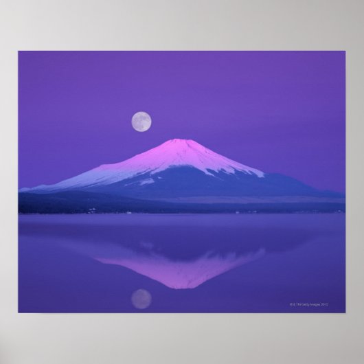 Fuji Below Moon Poster (Voorkant)