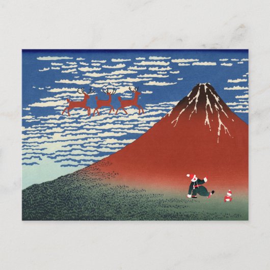 Fuji Bergen in Kerstmis,  Japanse kunst Briefkaart (Voorkant)