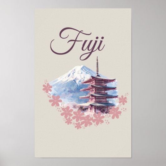 FUJI bergontwerp Poster (Voorkant)