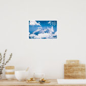 Fuji, Blue Sky, Clouds, Japan Poster (Keuken)