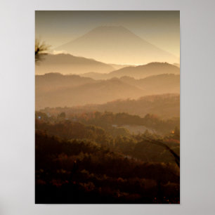 Fuji boven de heuvels poster