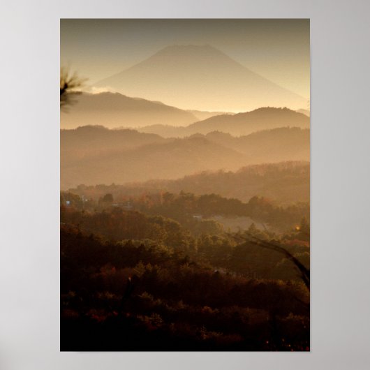 Fuji boven de heuvels poster (Voorkant)