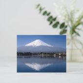 Fuji en reflectie in het meer van Kawaguchi, Japan Briefkaart (Staand voorkant)