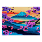 Fuji en Sakura Blossom Schilderachtig kunst Perfect Poster (Voorkant)