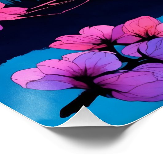 Fuji en Sakura Blossom Schilderachtig kunst Perfect Poster (Hoek)