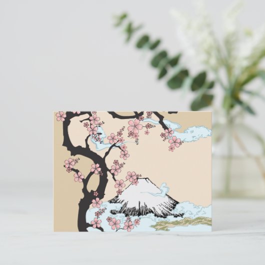 Fuji en Sakura Briefkaart (Staand voorkant)