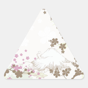 Fuji en Sakura - bruin Sticker
