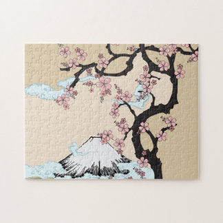 Fuji en Sakura: Foto Puzzle Legpuzzel