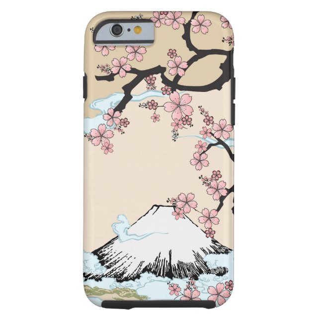Fuji en Sakura - hoesje voor Japanse Design iPhone (Achterkant)