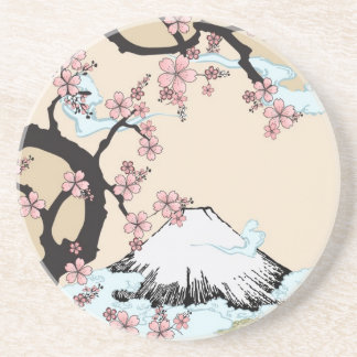 Fuji en Sakura Zandsteen Onderzetter