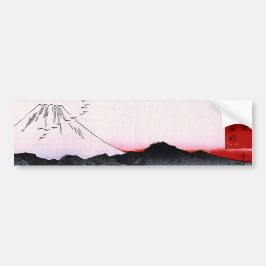 Fuji en vogels in Japan ongeveer 1800 jaar Bumpersticker (Voorkant)