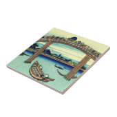 Fuji gezien door de Mannen Bridge in Fukagawa Tegeltje (Zijkant)