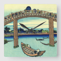 Fuji gezien door de Mannen Bridge in Fukagawa
