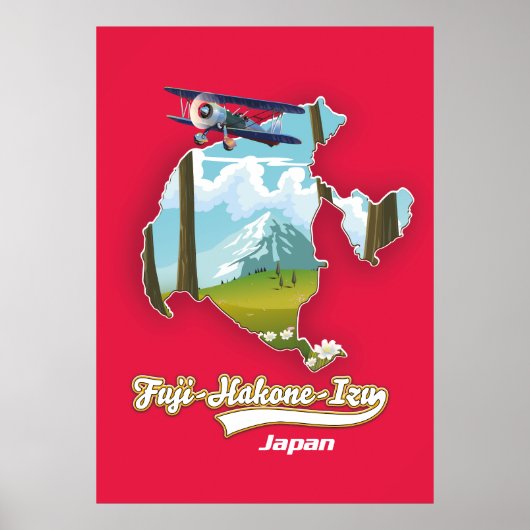 fuji hakone izu nationaal park , japan map poster (Voorkant)
