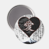 Fuji Hart - Kanji Liefde - Zwart & Rood Magneet (Voorkant / Achterkant)