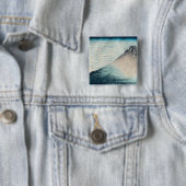 Fuji in Clear Weather' Vierkante Button 5,1 Cm (In situ)