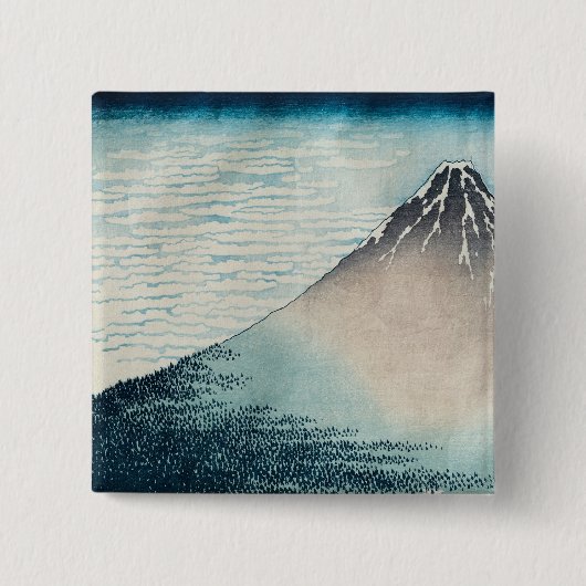 Fuji in Clear Weather' Vierkante Button 5,1 Cm (Voorkant)