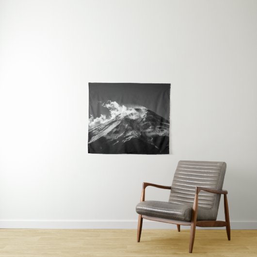 Fuji in zwart-wit wandkleed (In Situ (horizontaal))